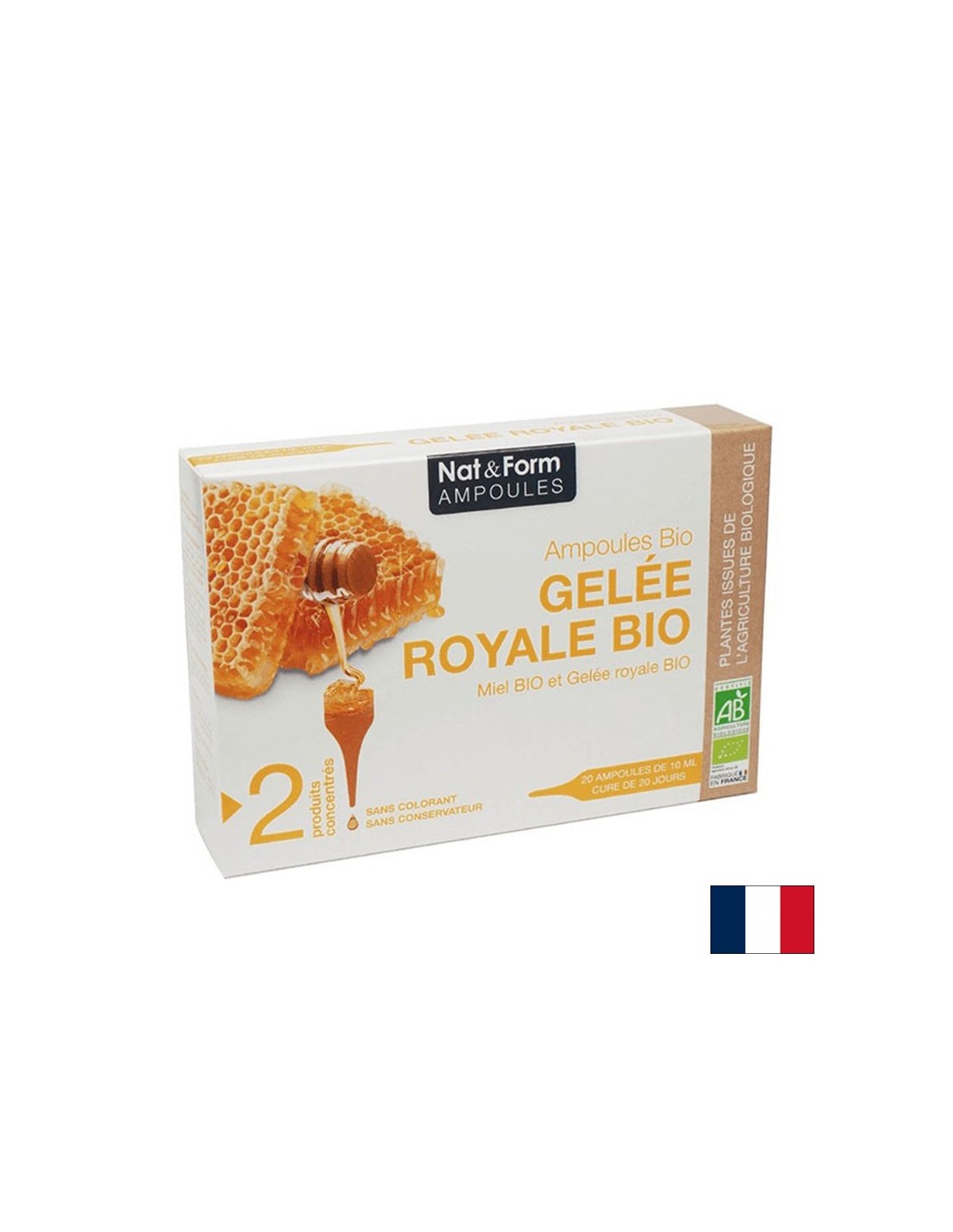 Енергия и силен имунитет - Пчелно млечице, БИО, 20 ампули за пиене  Nat&Form - Nutra Best Bulgaria