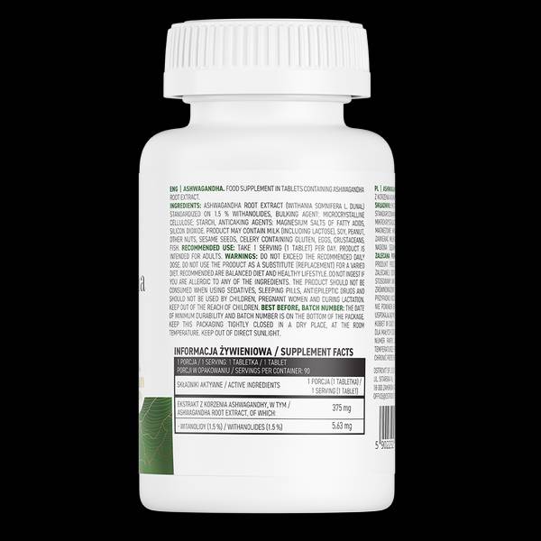 Ashwagandha Extract 375 mg - 200 Таблетки  OstroVit - Nutra Best Bulgaria