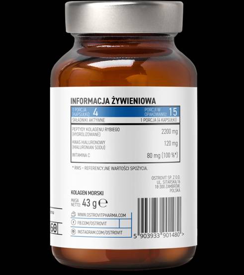 Marine Collagen 550 mg 60 капсули  OstroVit - Nutra Best Bulgaria