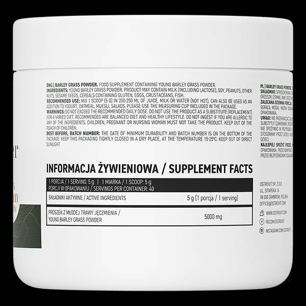 Barley Grass Powder 200 грама  OstroVit - Nutra Best Bulgaria