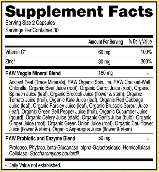 Vitamin Code / RAW Zinc - 60 капсули  Garden Of Life - Nutra Best Bulgaria