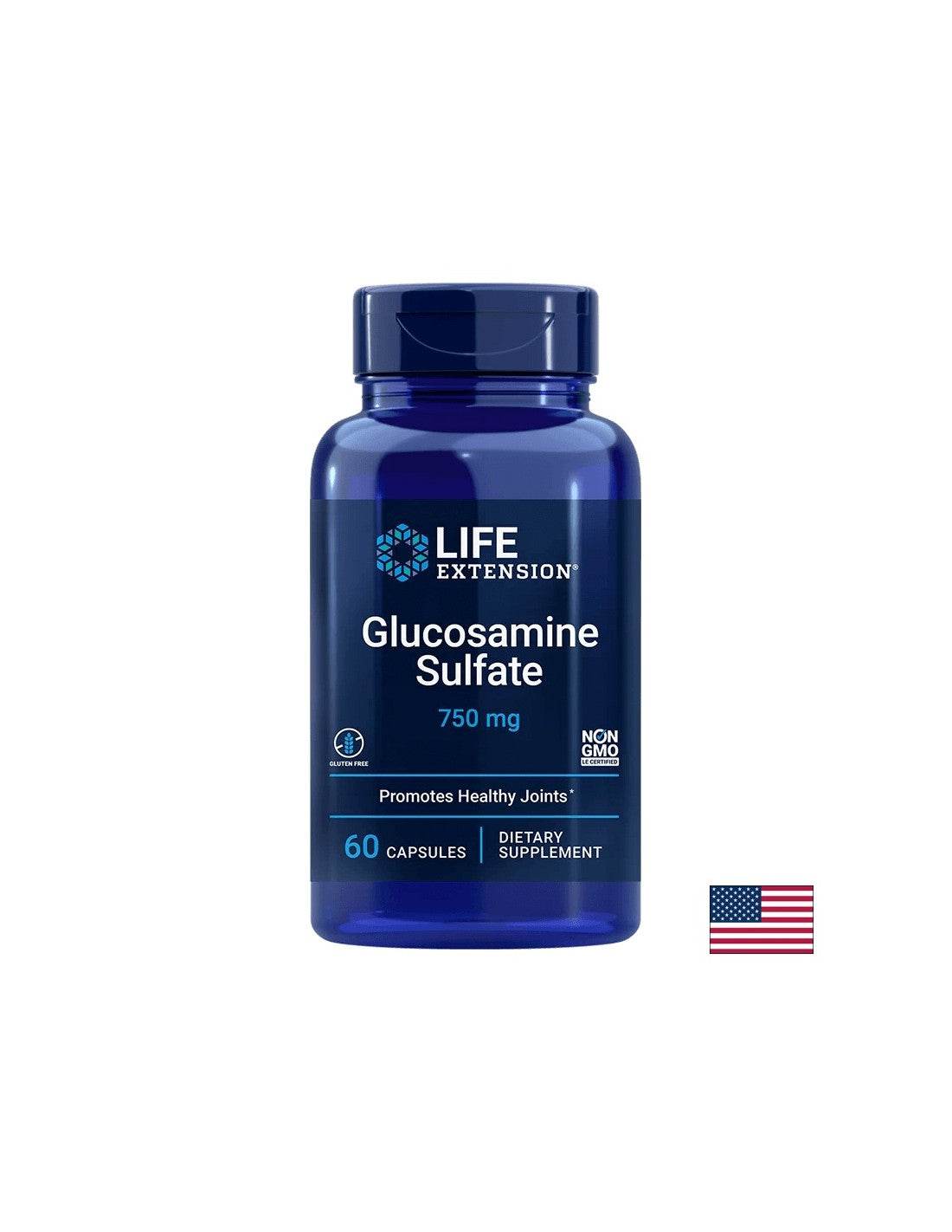 Glucosamine Sulfate / Глюкозамин сулфат, 60 капсули  Life Extension - Nutra Best Bulgaria