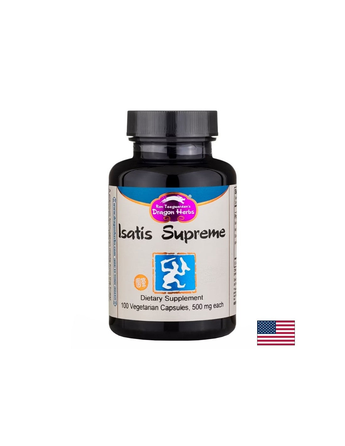 Срещу вирусни и бактериални инфекции - Билкова формула с исатис, 500 mg, 100 капсули  Dragon Herbs - Nutra Best Bulgaria