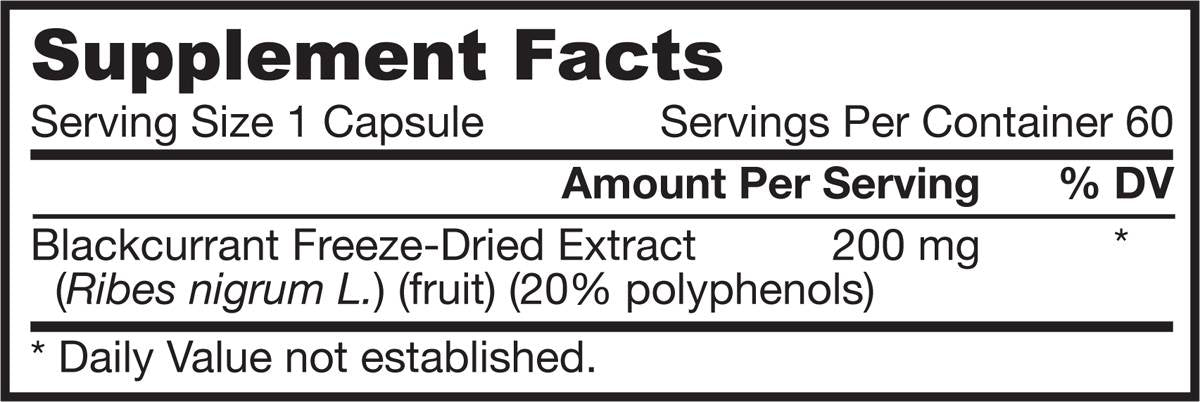 Blackcurrant Extract 200 mg 60 капсули  Jarrow Formulas - Nutra Best Bulgaria