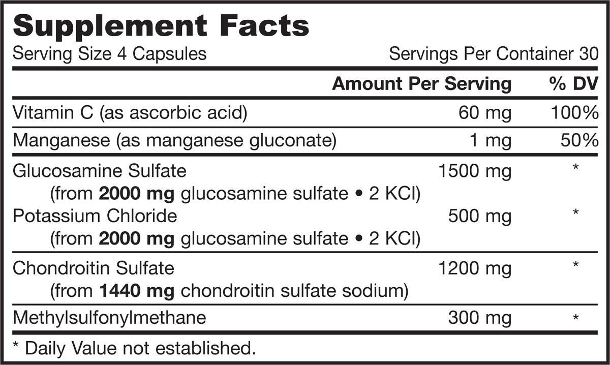 Glucosamine, Chondroitin, MSM - 120 капсули  Jarrow Formulas - Nutra Best Bulgaria