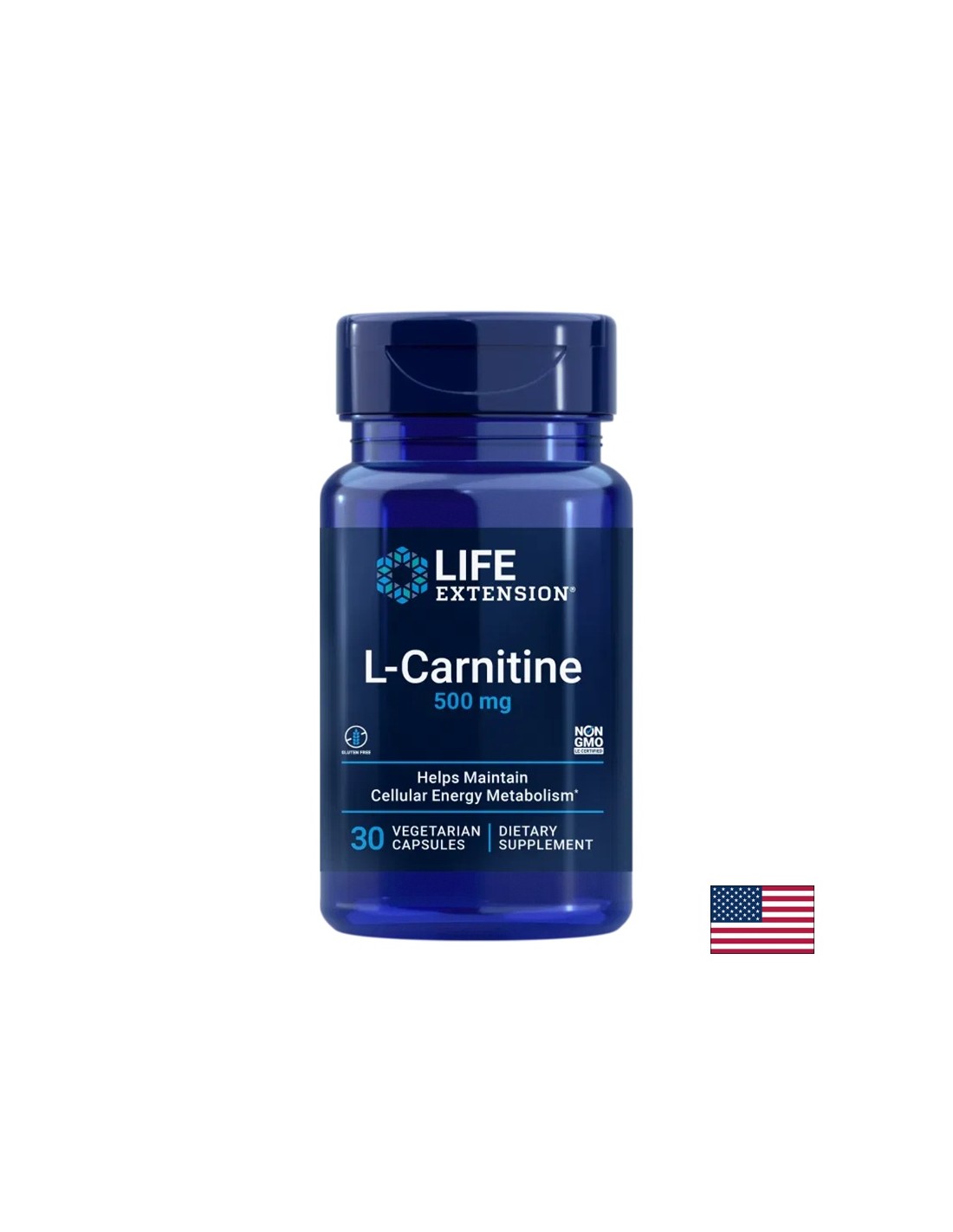 Клетъчно здраве и нервна система - L-Карнитин (тартарат), 500 mg x 30 капсули  Life Extension - Nutra Best Bulgaria