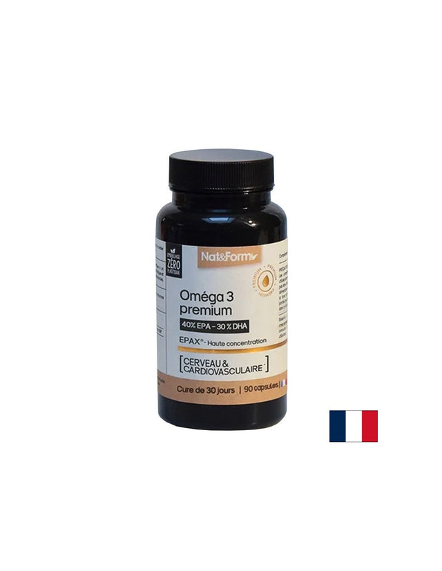 Когнитивна и сърдечна функция - Омега 3 390 mg (EPA 200 mg/ DHA 150 mg), 90 софтгел капсули  Nat&Form - Nutra Best Bulgaria