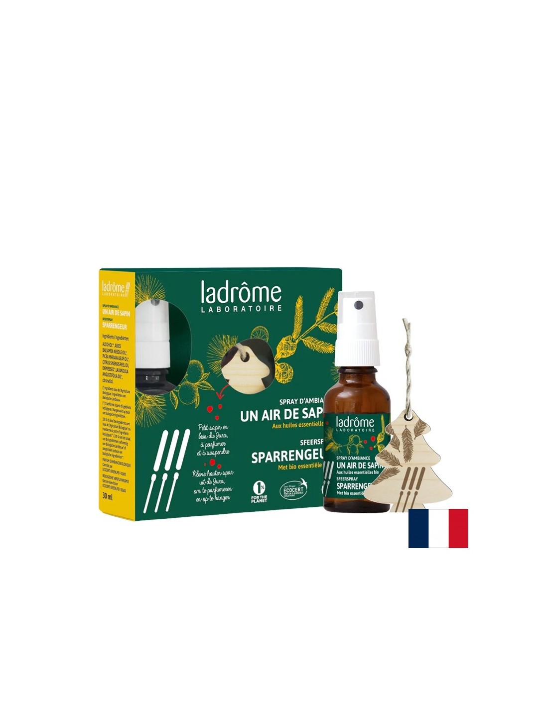 Комплект за стая (спрей с етерични масла БИО + дървена висулка), 30 ml  Ladrome Laboratoire - Nutra Best Bulgaria