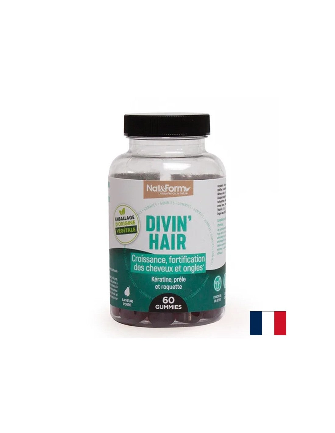 Коса и нокти - Gummies Divin Hair, 60 желирани таблетки  Nat&Form - Nutra Best Bulgaria
