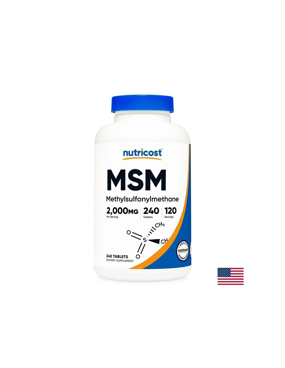 Кости и стави - МСМ (метил сулфонил метан), 1000 mg х 240 таблетки  Nutricost - Nutra Best Bulgaria