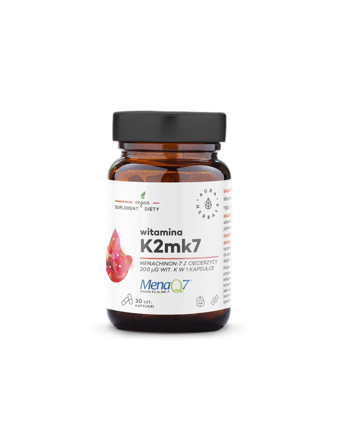 Кости и стави - Витамин K2 (MK-7), 200 µg х 30 капсули  Aura Herbals - Nutra Best Bulgaria