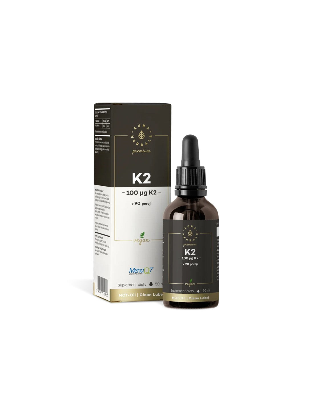 Кости и стави - Витамин K2 (веган формула), 50 ml капки  Aura Herbals - Nutra Best Bulgaria
