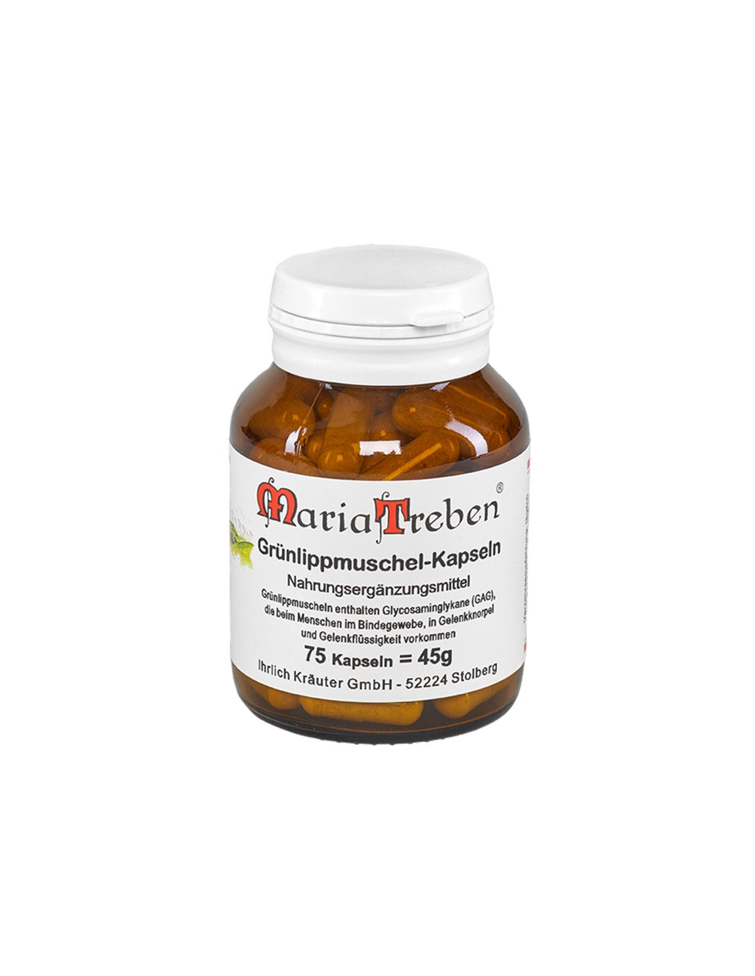 Кости и стави - Зеленоуста мида, 500 mg х 75 капсули  Maria Treben - Nutra Best Bulgaria