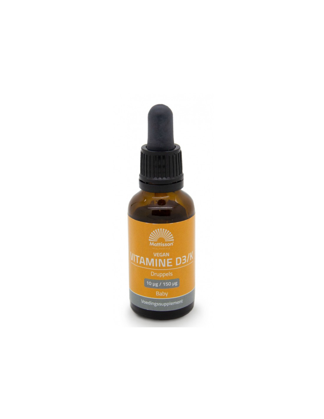 Кости и зъби - Витамин D3 K2 (за деца) веган, 10mcg/150mcg х 25 ml капки  Mattisson Healthstyle - Nutra Best Bulgaria