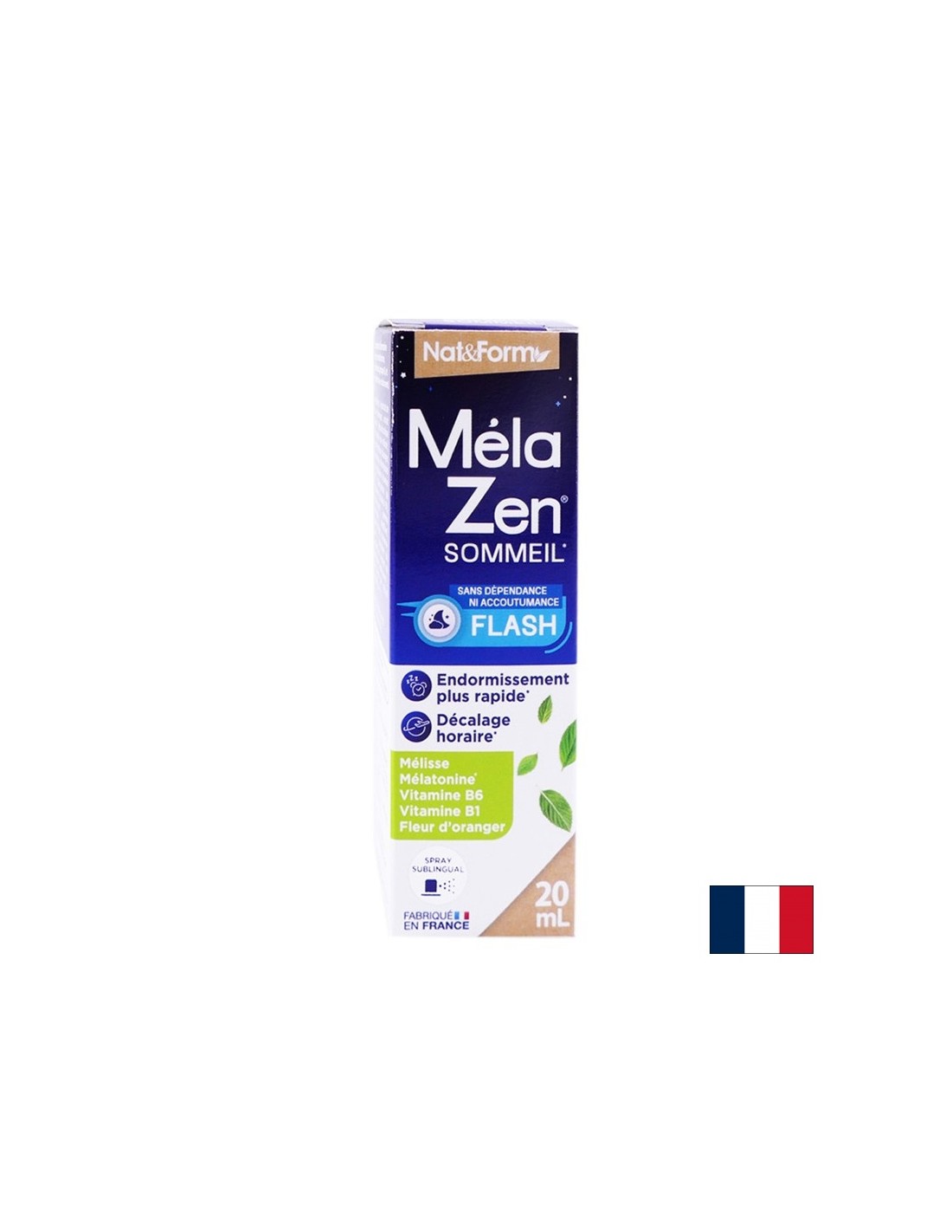 MelaZen® Спрей за сън с мелатонин, маточина, цвят от портокал и витамин В1 и В6, орален спрей х 20 ml  Nat&Form - Nutra Best Bulgaria