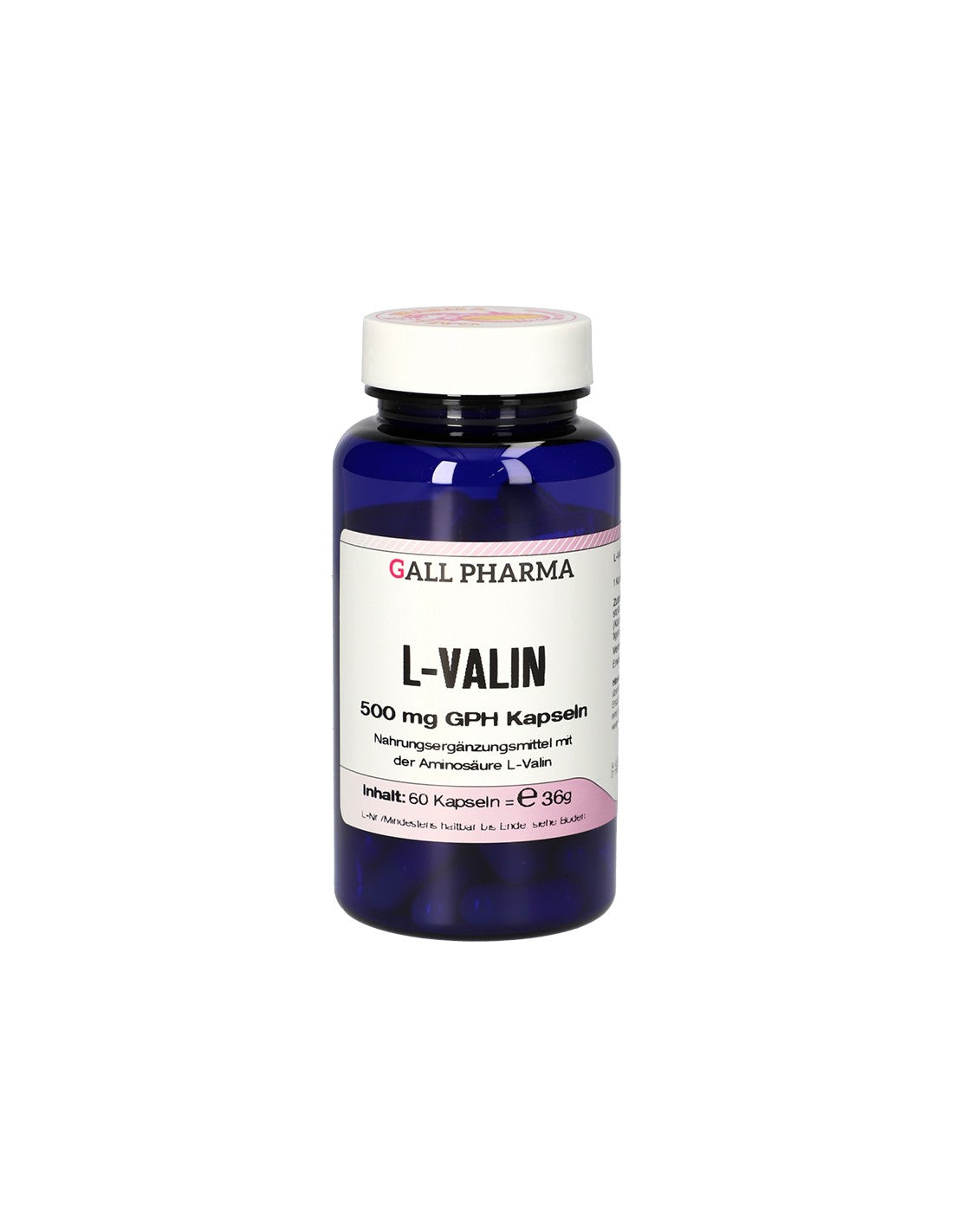 Мускулна функция - L-Валин, 500 mg х 60 капсули  Gall Pharma - Nutra Best Bulgaria