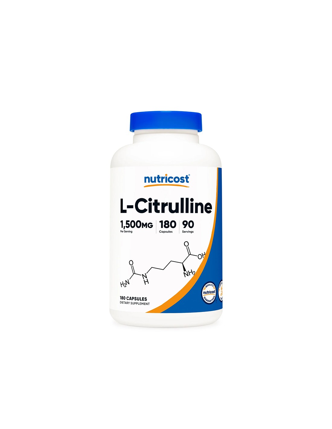 Мускулна сила и сърдечно здраве - L- Цитрулин, 750 mg х 180 капсули  Nutricost - Nutra Best Bulgaria