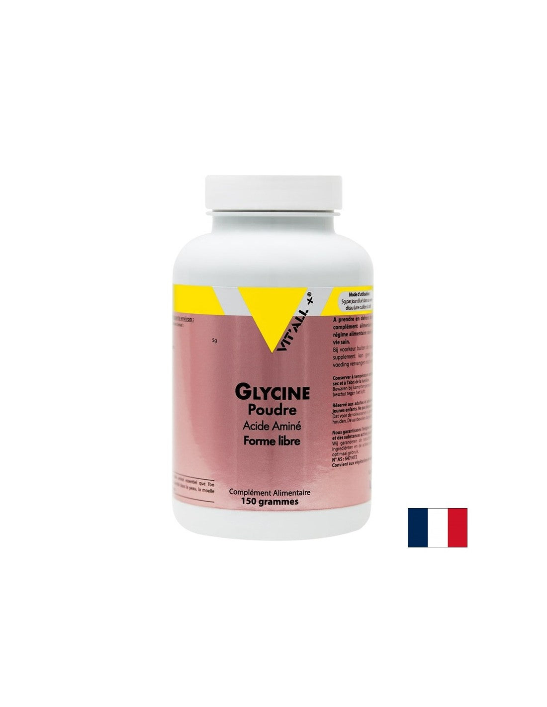 Нервна и мускулна функция - Глицин, 5000 mg х 150 g прах  Vit'all Plus - Nutra Best Bulgaria