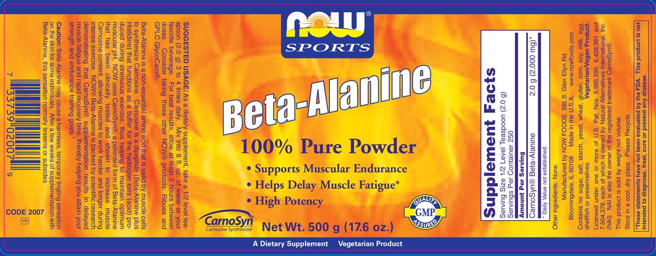 Beta Alanine | CarnoSyn® - 500 грама  NOW Foods - Nutra Best Bulgaria