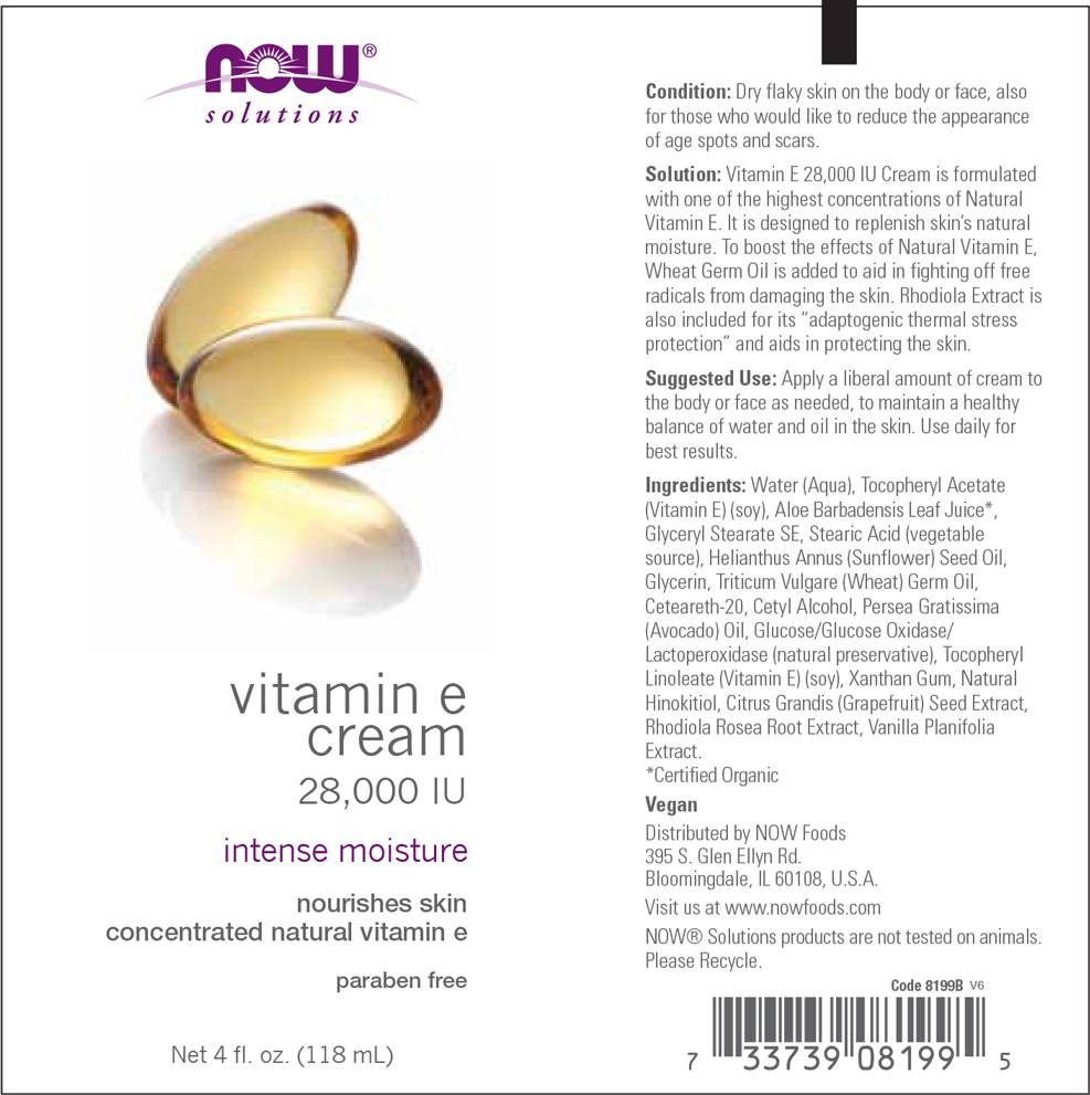 Vitamin E Cream 28,000 IU - 118 мл  NOW Foods - Nutra Best Bulgaria