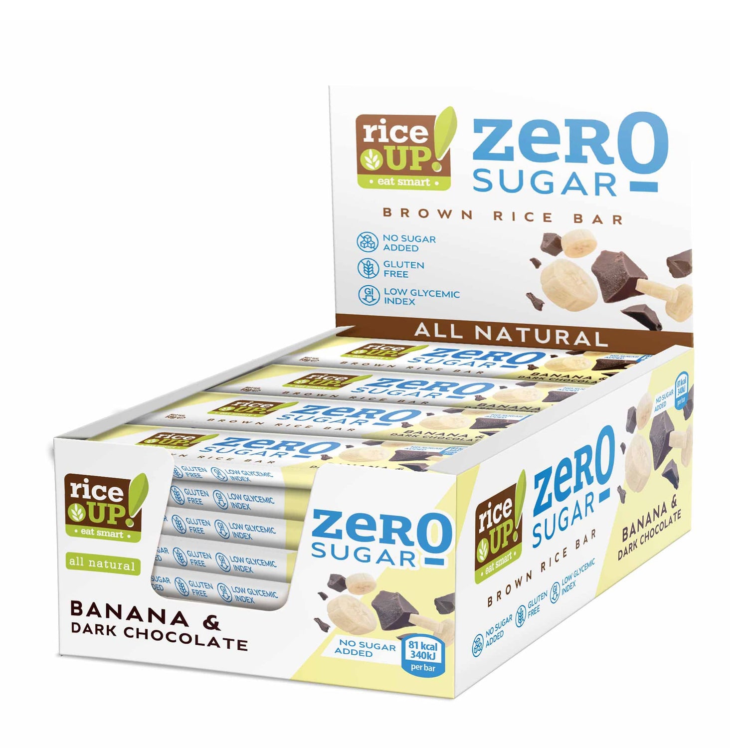 RiceUP! ZERO SUGAR - Оризов бар - 20 x 18 g  RiceUP! - Nutra Best Bulgaria