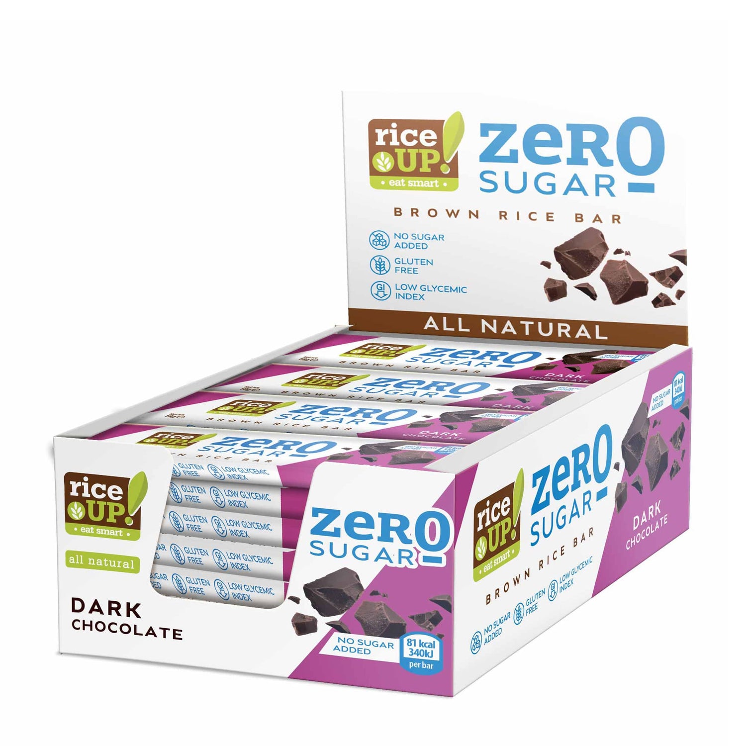 RiceUP! ZERO SUGAR - Оризов бар - 20 x 18 g  RiceUP! - Nutra Best Bulgaria