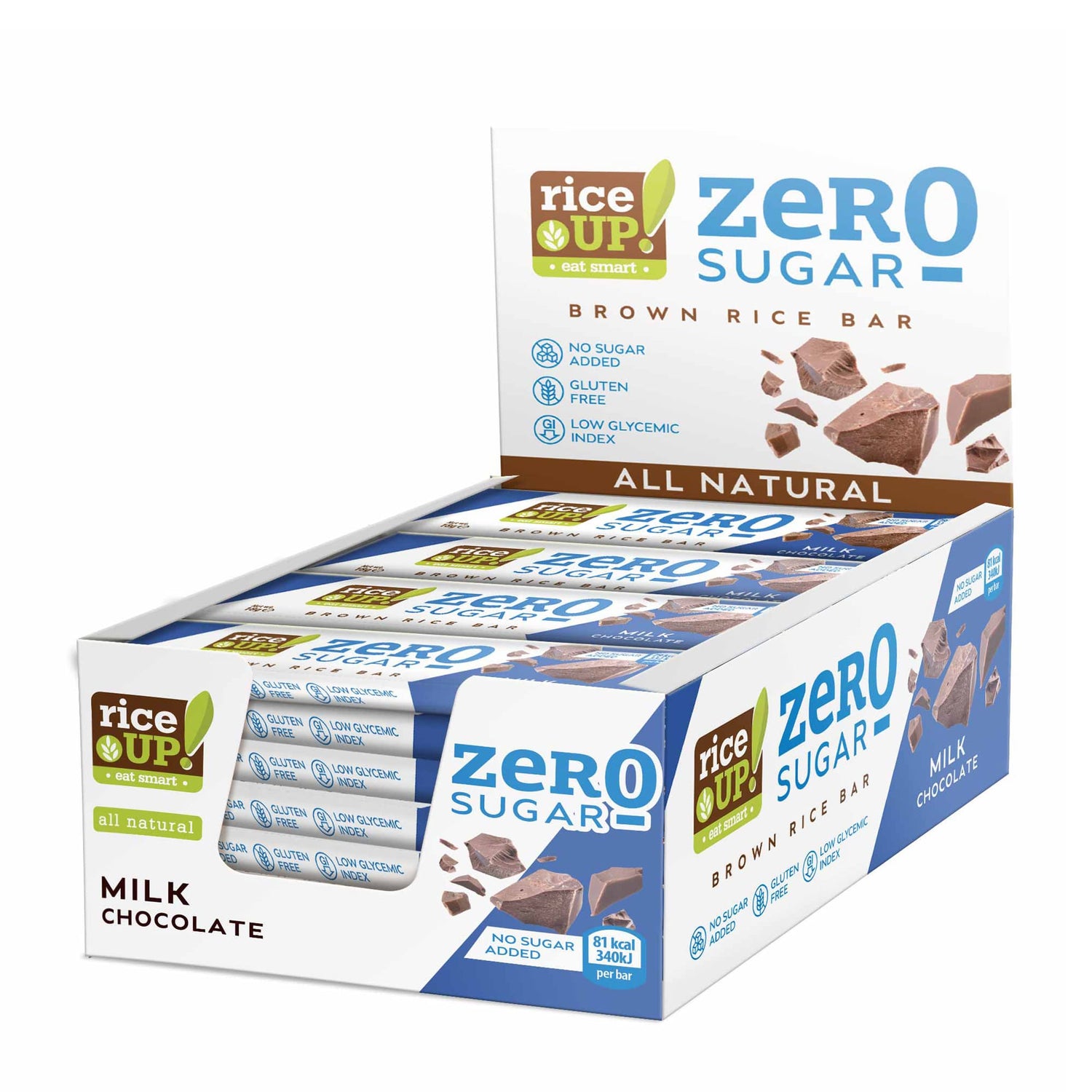 RiceUP! ZERO SUGAR - Оризов бар - 20 x 18 g  RiceUP! - Nutra Best Bulgaria