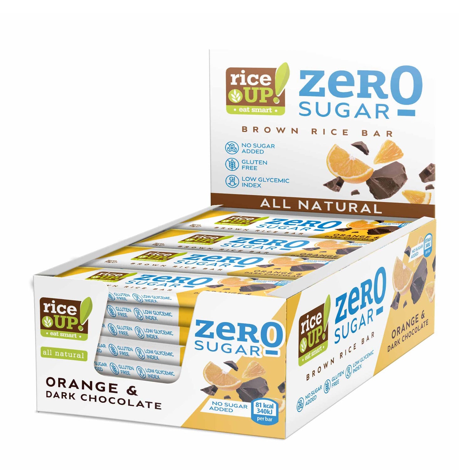 RiceUP! ZERO SUGAR - Оризов бар - 20 x 18 g  RiceUP! - Nutra Best Bulgaria