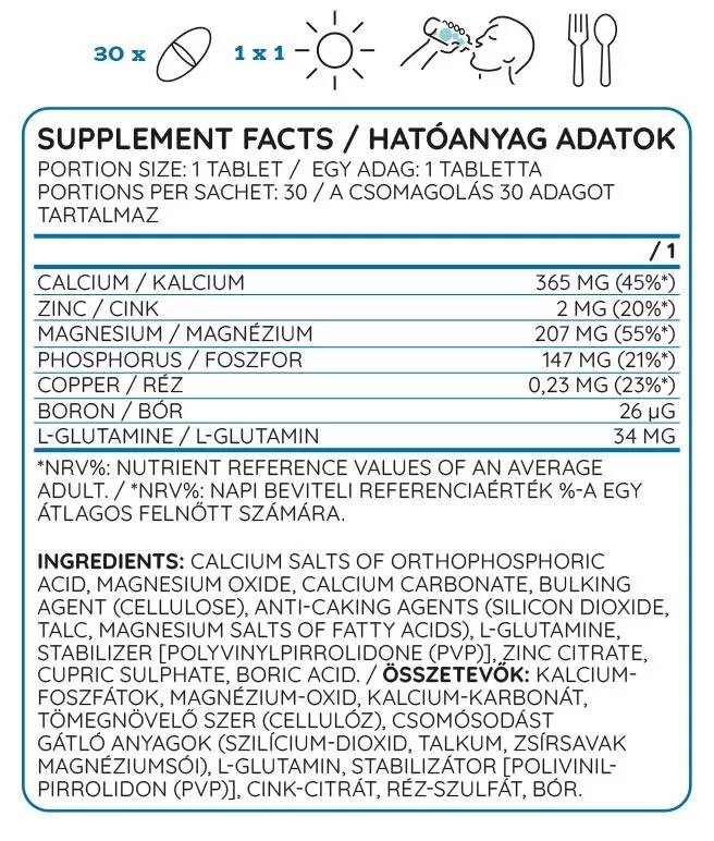 Ca/Zn/MG | Calcium Magnesium Zinc Formula - 30 Таблетки  Nutriversum - Nutra Best Bulgaria