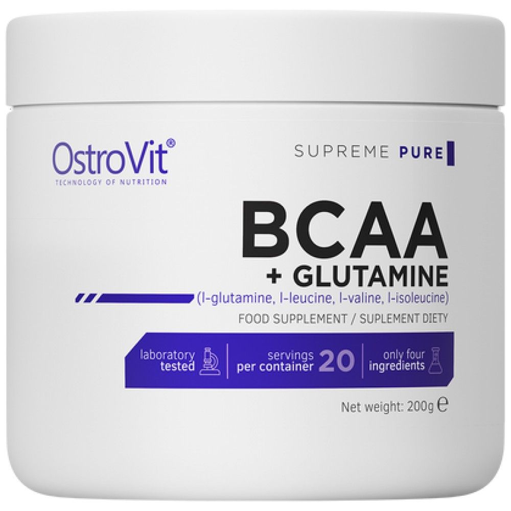BCAA + GLUTAMINE Powder - 200 грама  OstroVit - Nutra Best Bulgaria