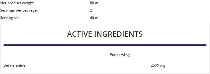 Beta-Alanine Shot 80 мл  OstroVit - Nutra Best Bulgaria