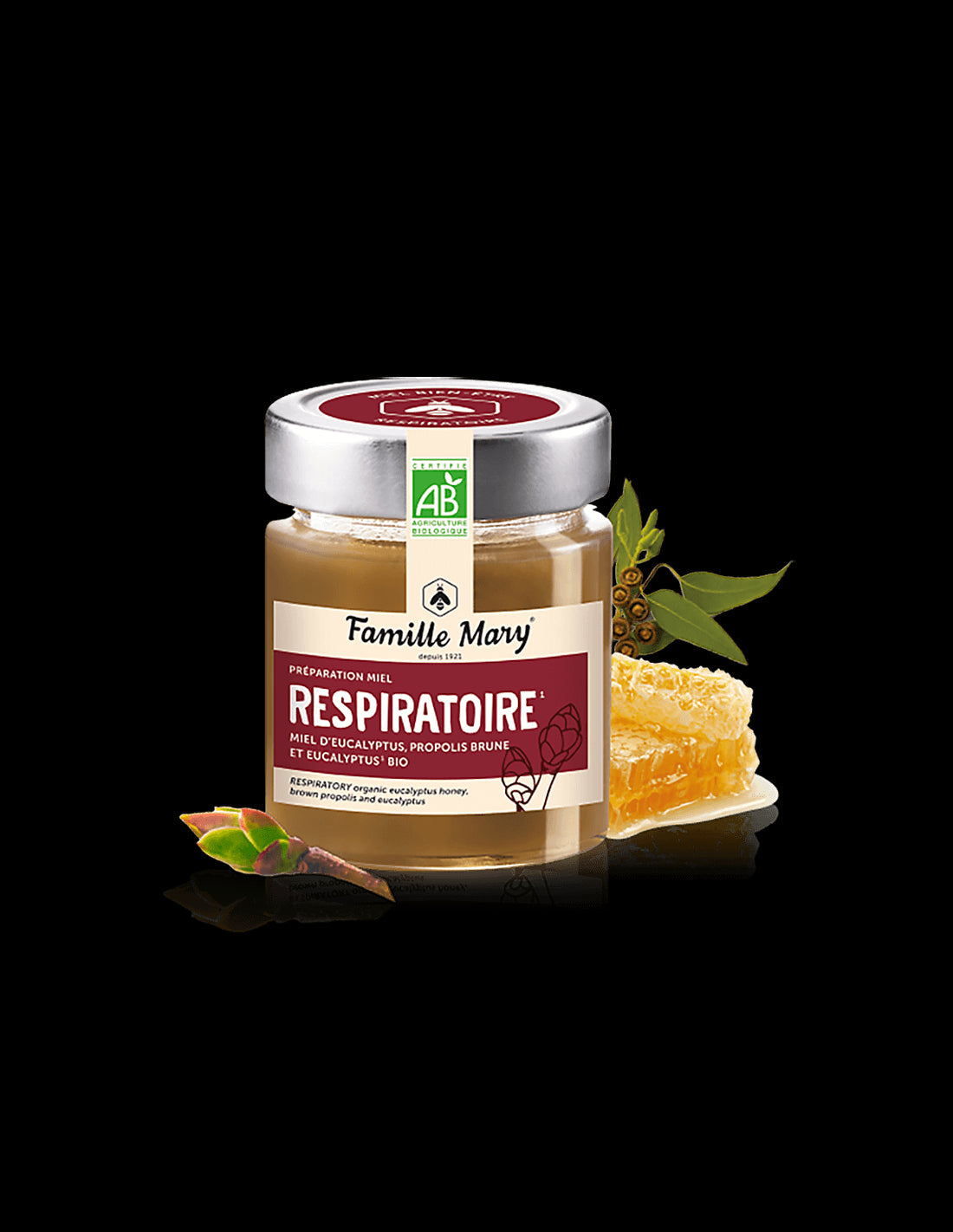 Пчелен мед от евкалипт с кафяв прополис и евкалипт БИО, 170 g  Famille Mary - Nutra Best Bulgaria