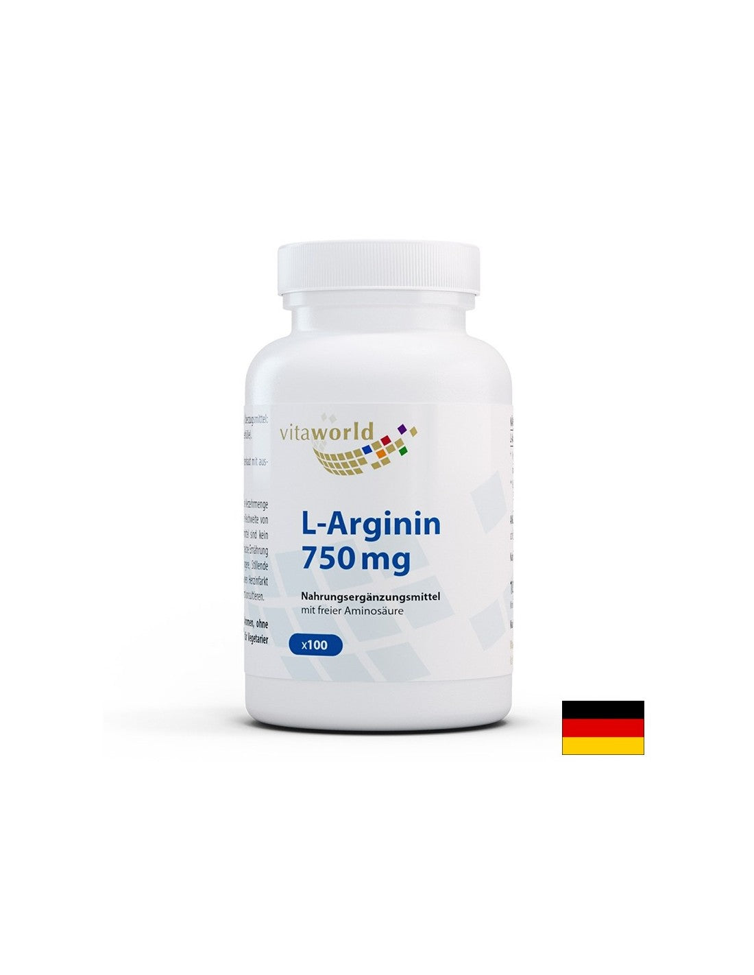 Поддържа мускулите - Л-Аргинин, 750 mg х 100 капсули  Vita World - Nutra Best Bulgaria