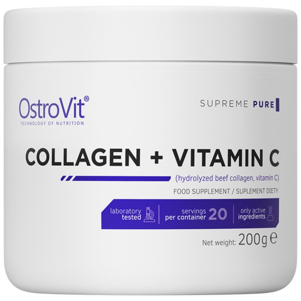 Collagen + Vitamin C / Powder - 200 грама  OstroVit - Nutra Best Bulgaria
