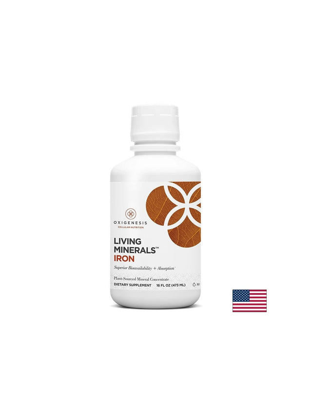 При анемия - Течно желязо Living Minerals, 473 ml  Oxigenesis - Nutra Best Bulgaria