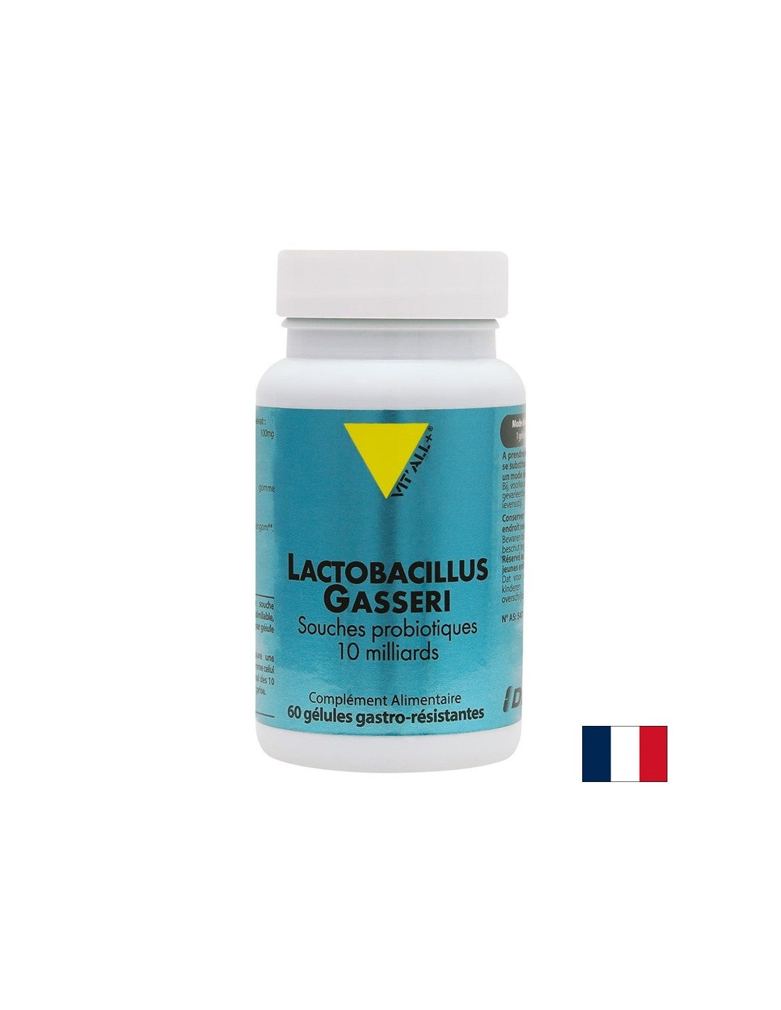 Пробиотик Лактобацилус Гасери, 10 млрд. активни пробиотици х 60 стомашно-устойчиви капсули  Vit'all Plus - Nutra Best Bulgaria