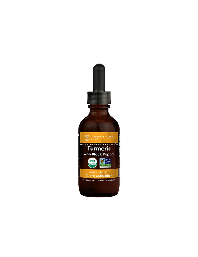 Противовъзпалителен ефект - Куркума с черен пипер, капки 59.2 ml  Global Healing - Nutra Best Bulgaria