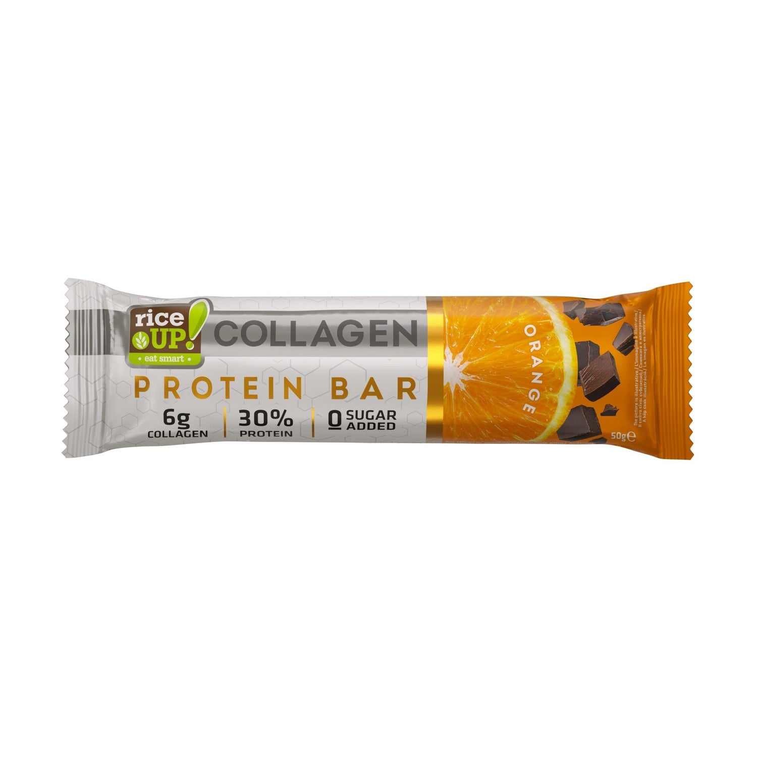 Protein Bar with 6g Collagen & No Added Sugar - 50g  RiceUP! - Nutra Best Bulgaria