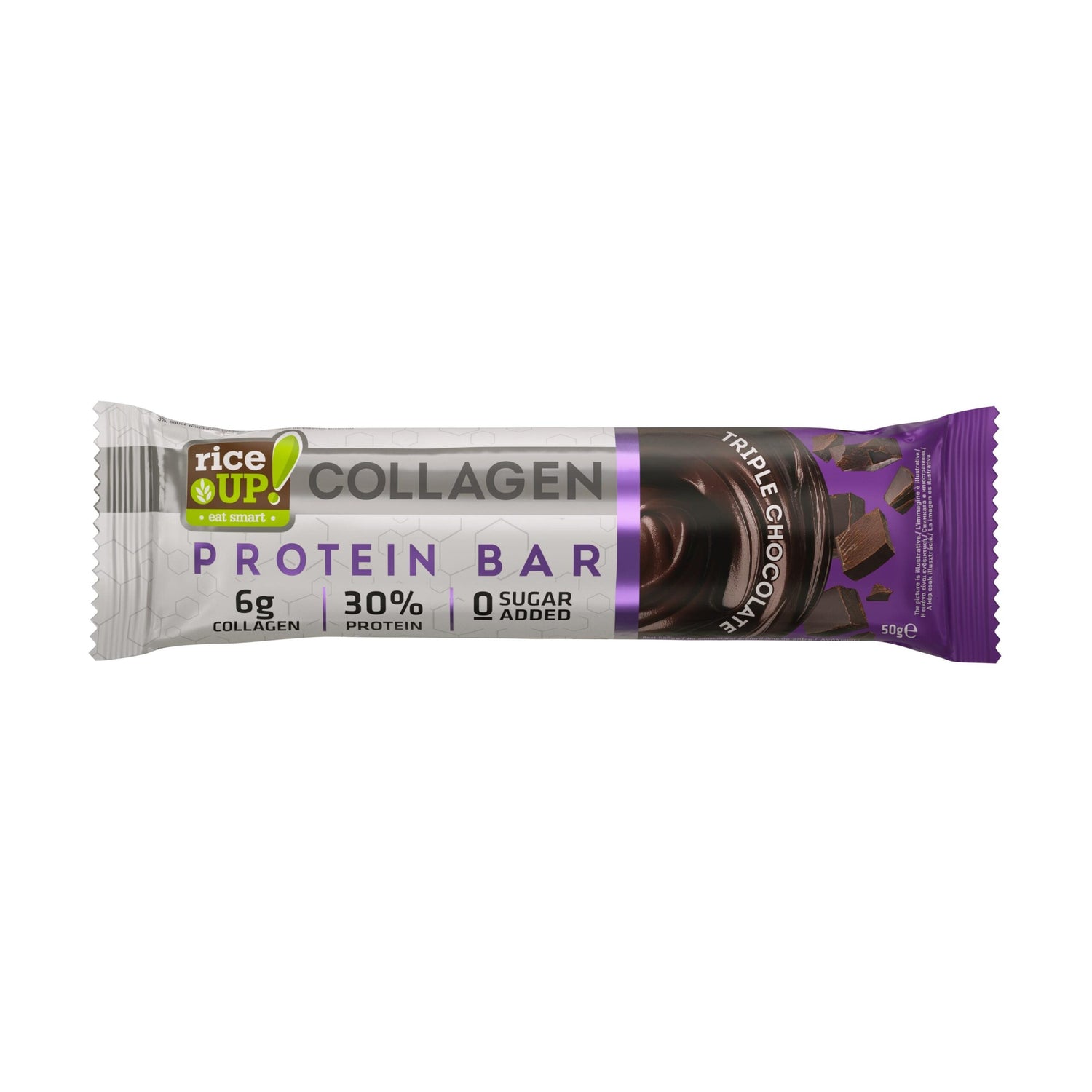 Protein Bar with 6g Collagen & No Added Sugar - 50g  RiceUP! - Nutra Best Bulgaria