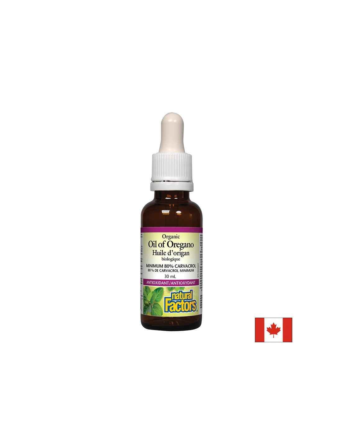 Риган масло, органик - Oil of Oregano Organic 30 mg, 187 дози, 30 ml Natural Factors  Natural Factors - Nutra Best Bulgaria
