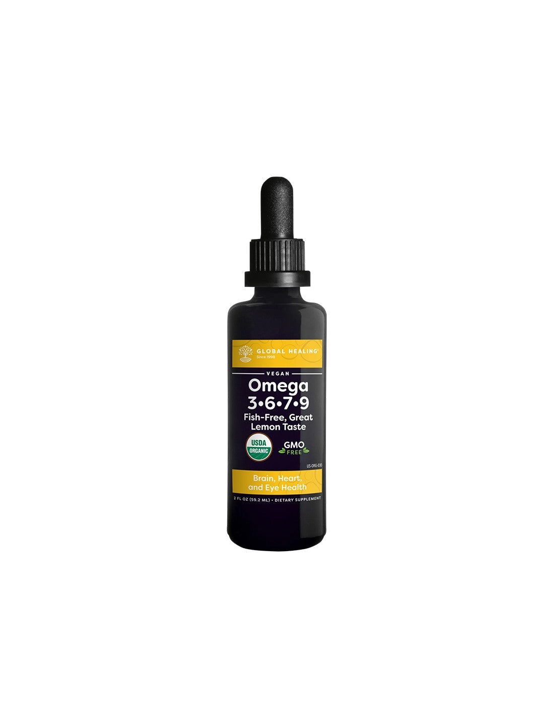 Сърдечна и мозъчна дейност - Веган Омега 3,6,7,9- капки х 59.2 ml  Global Healing - Nutra Best Bulgaria