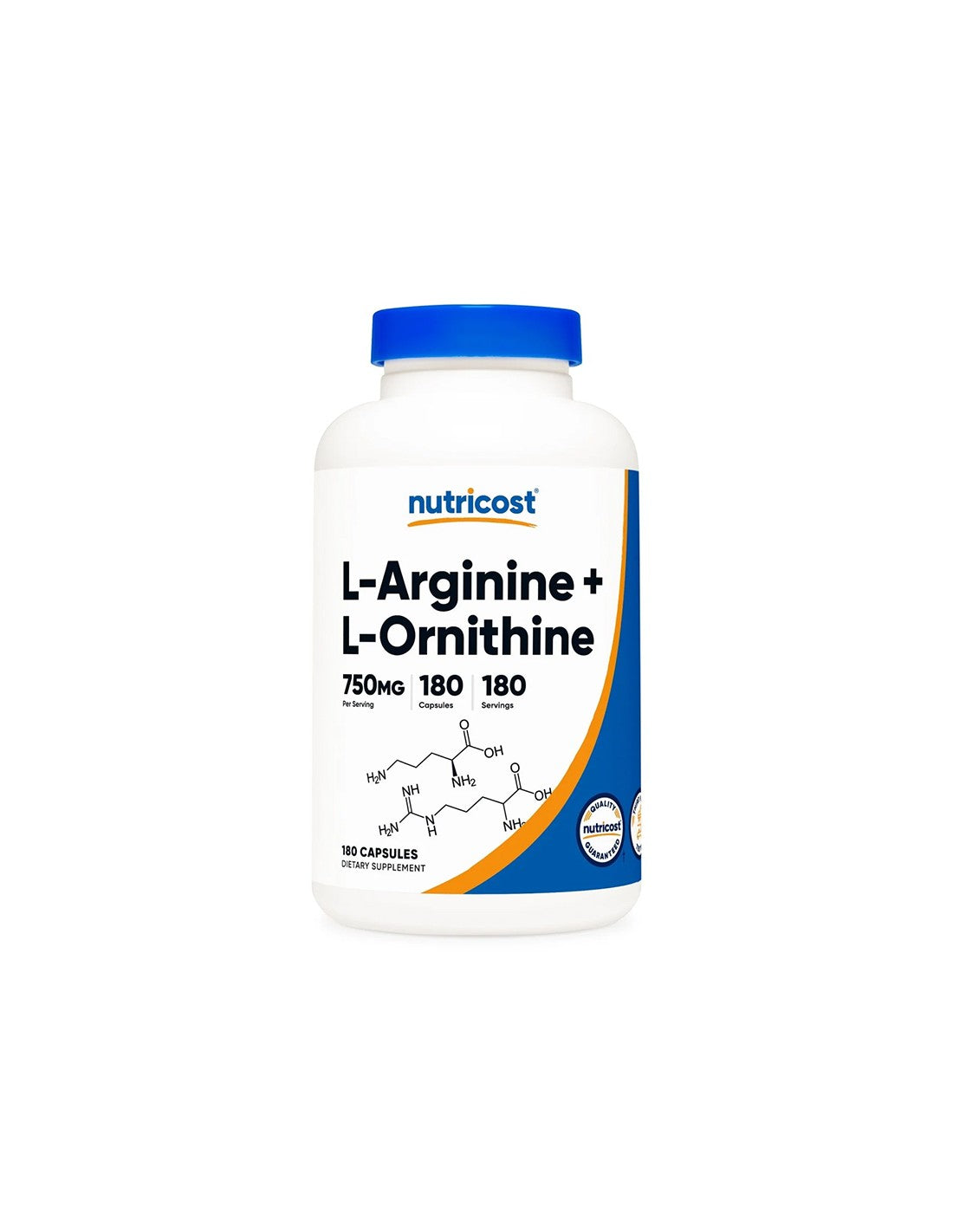Сърдечно-съдова система - Л- Аргинин + Л-Орнитин (L-Arginine + L-Ornithine), 180 капсули  Nutricost - Nutra Best Bulgaria