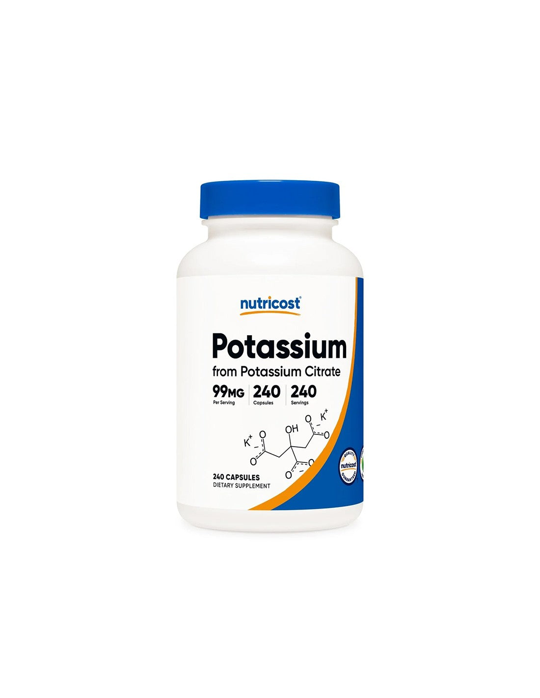 Сърдечно здраве - Калиев цитрат, 99 mg х 120 капсули  Nutricost - Nutra Best Bulgaria