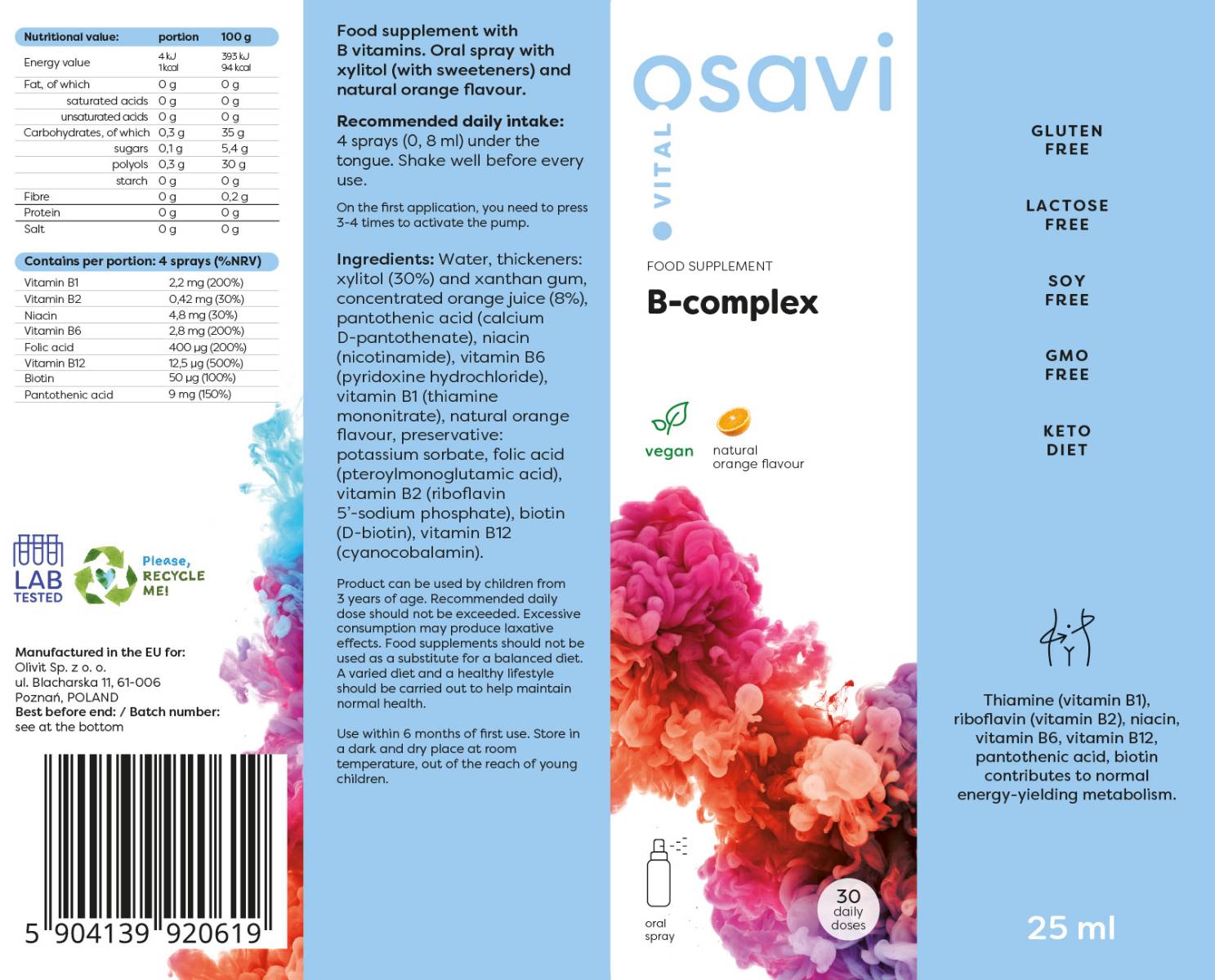 B-Complex | Oral Spray - 25 мл  Osavi - Nutra Best Bulgaria