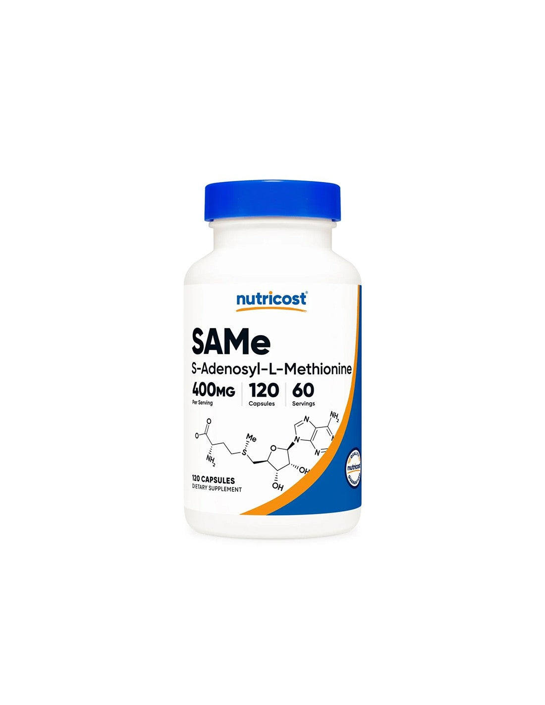 Срещу стрес и безсъние - SAM-e Аденозилметионин, 200 mg х 120 капсули  Nutricost - Nutra Best Bulgaria