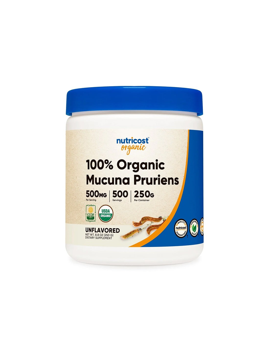 Стрес и безпокойство - Мукуна (Mucuna Pruriens) 400 mg, 250 g прах  Nutricost - Nutra Best Bulgaria