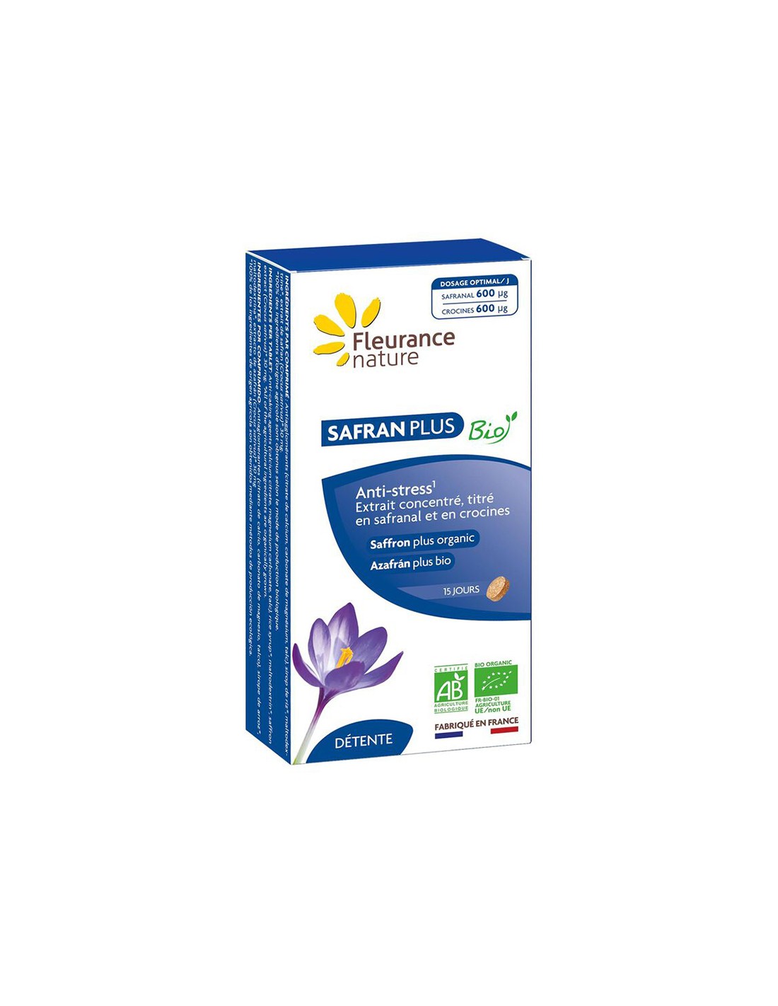 Стрес и добро настроение - Шафран Био, 30 mg x 15 таблетки  Fleurance Nature - Nutra Best Bulgaria
