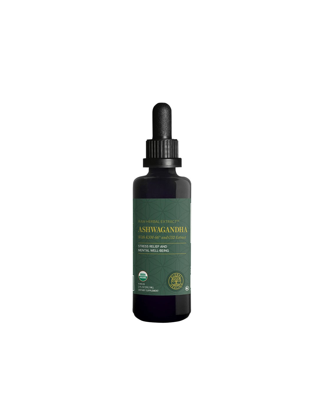 Стрес и напрежение - Ашваганда, 59.2 ml капки  Global Healing - Nutra Best Bulgaria