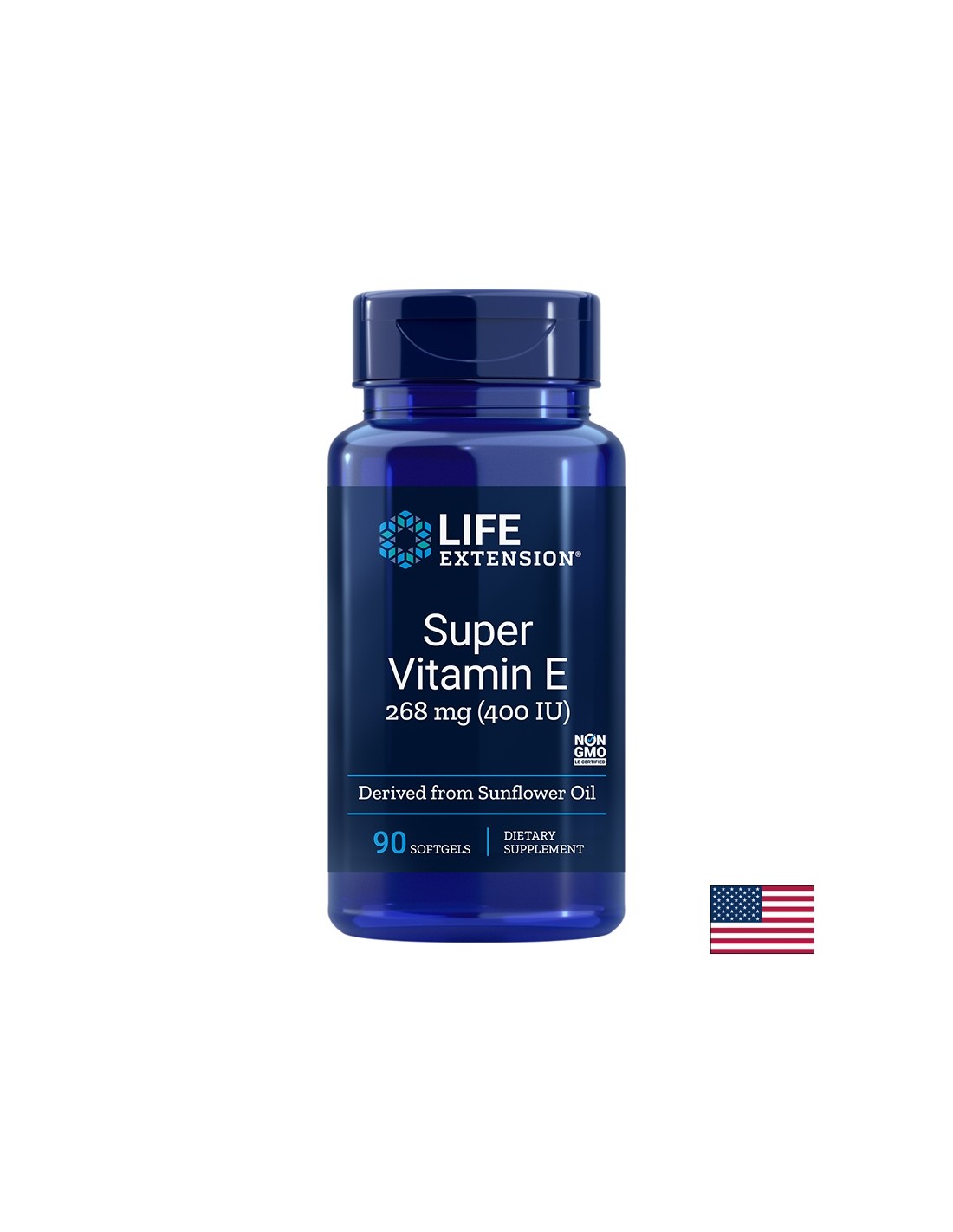 Super Vitamin E/ Супер Витамин Е (d-aлфа токоферол) 400 IU x 90 софтгел капсули  Life Extension - Nutra Best Bulgaria