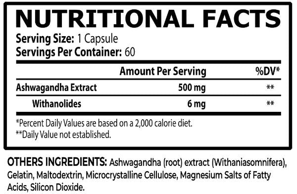 Ashwagandha 500 mg - 60 капсули  Core Champs by Kai Greene - Nutra Best Bulgaria